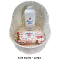 5 x White Bassinet Baskets - New baby gift hampers, storage