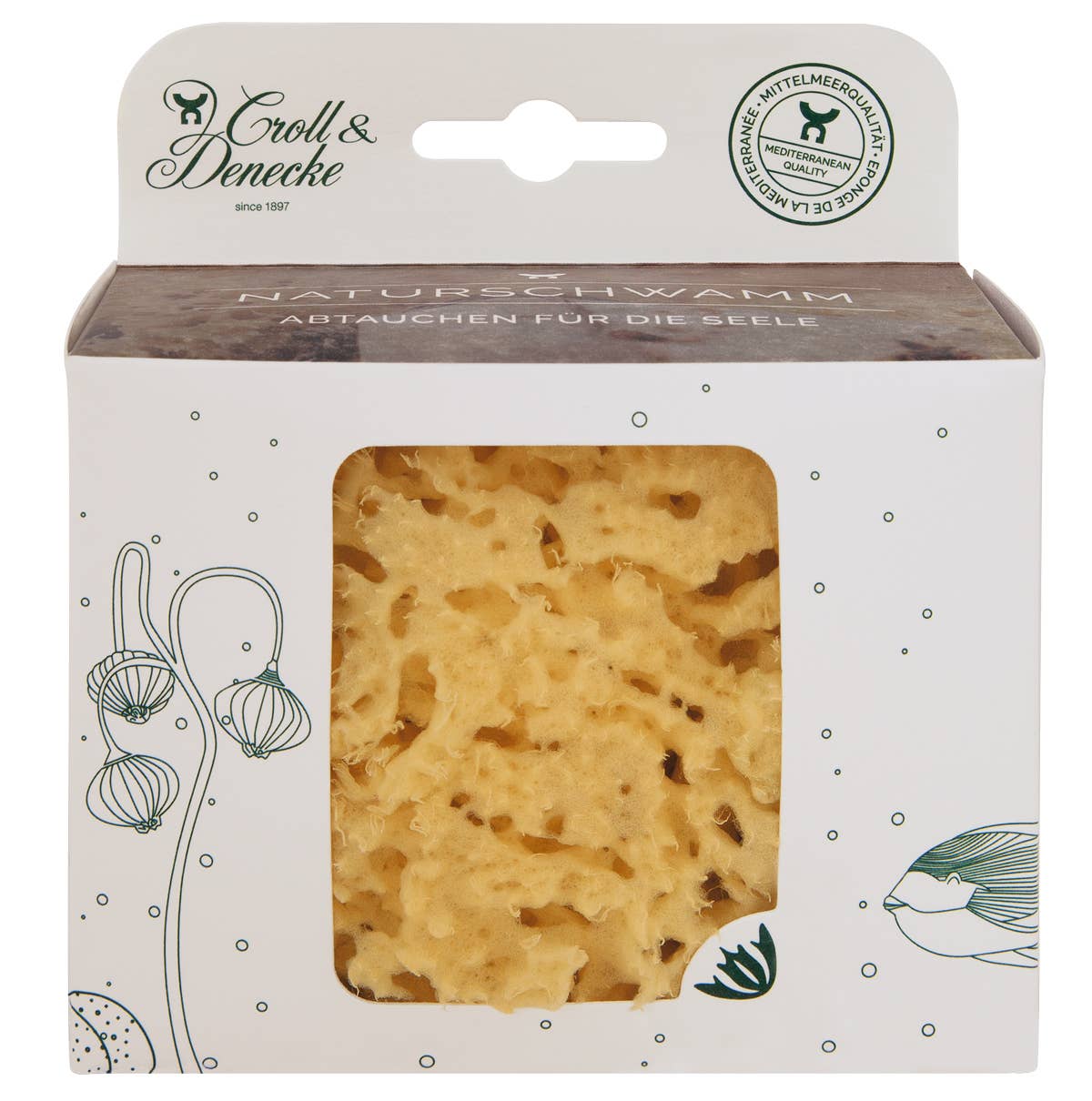 Natural sponge in an eco-friendly gift box