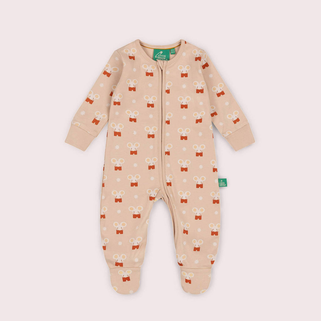 Little Mouse Zip Organic Babygrow