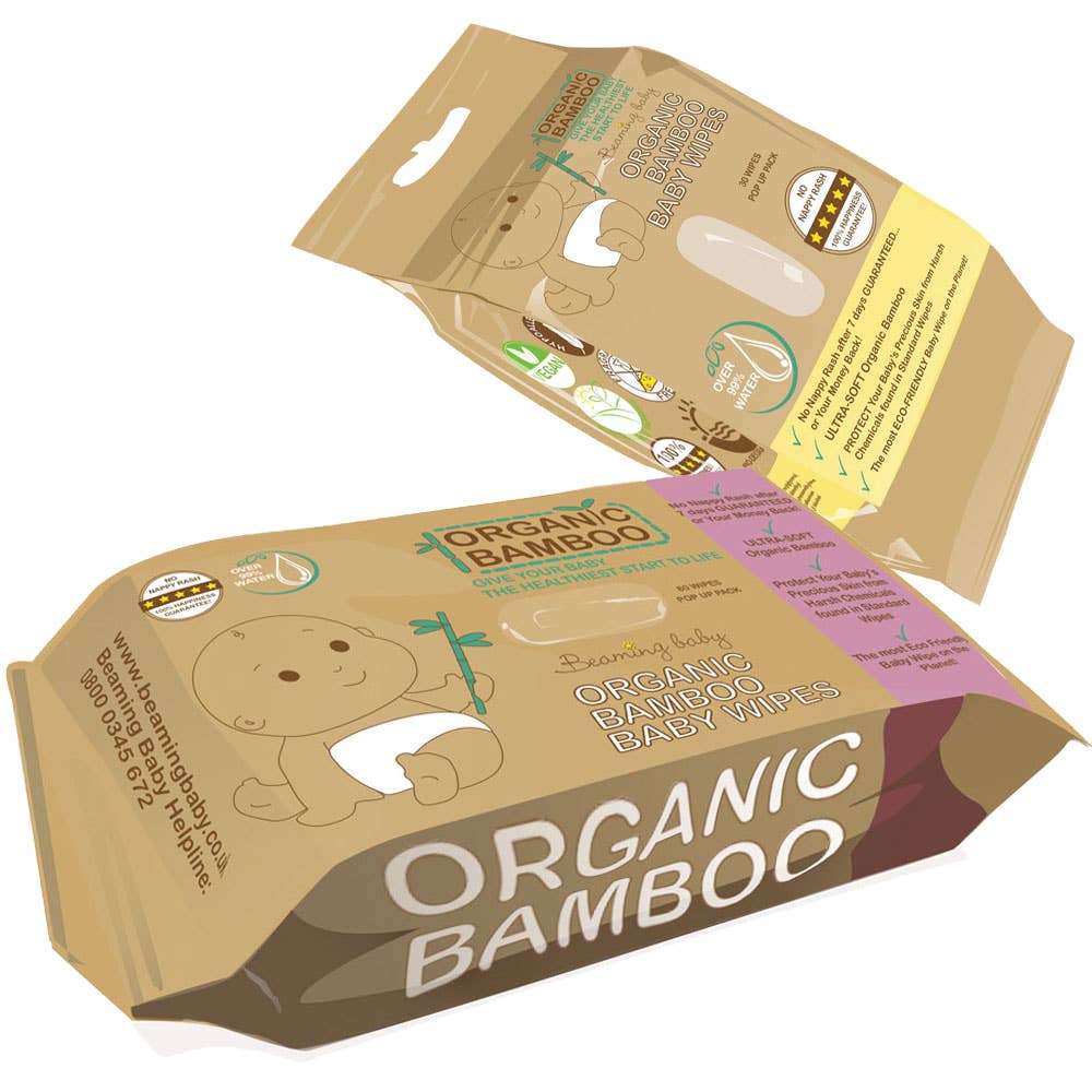 Organic Bamboo Baby Wipes (30 wipes/pack)