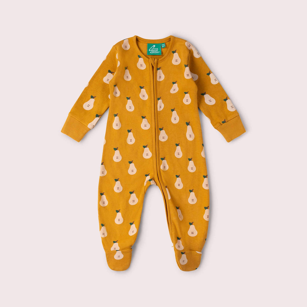 Summer Pears Zip Organic Babygrow