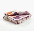 Organic granny square blanket - soft purple