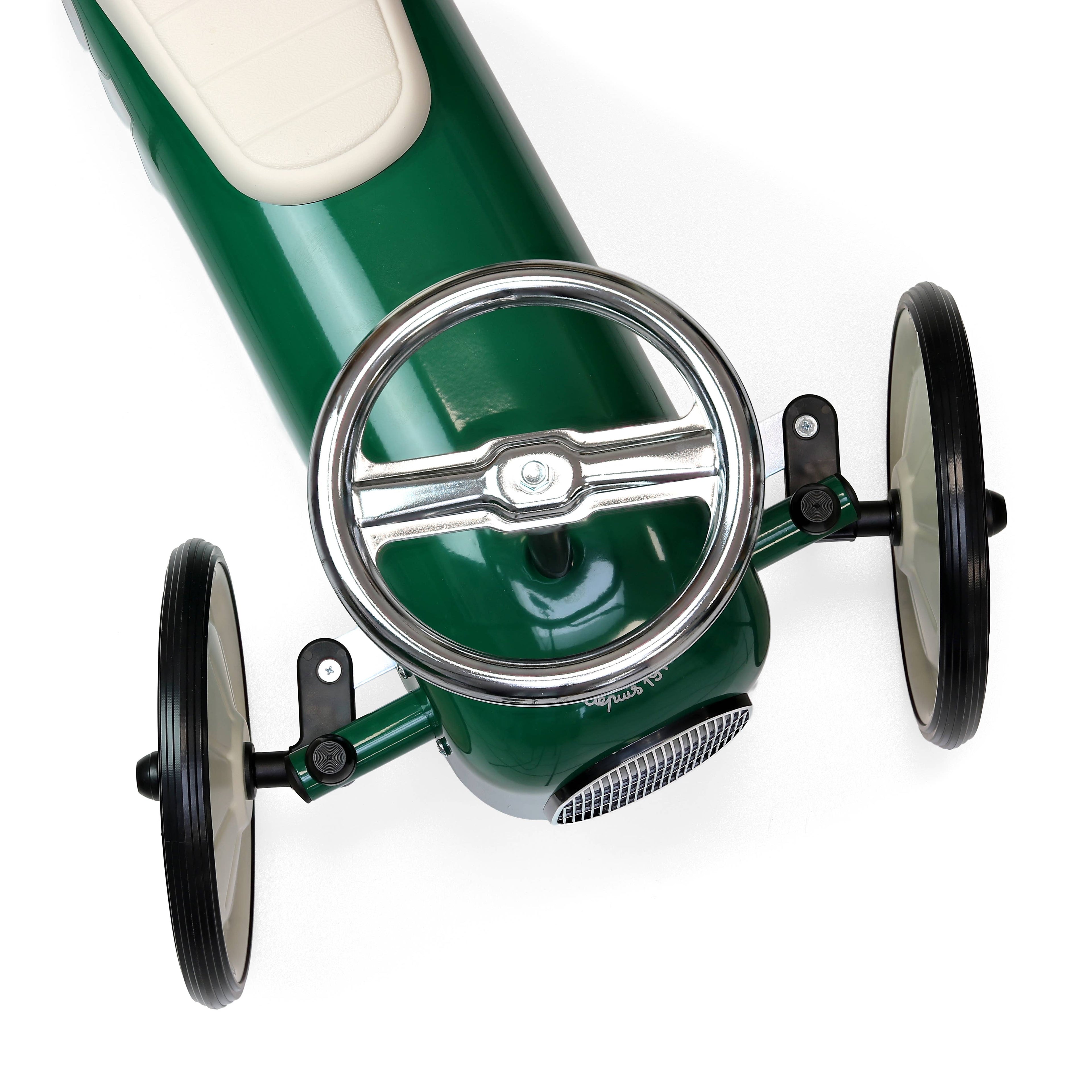 Vilal Metal British Racing Green Ride-On Car Vintage Style
