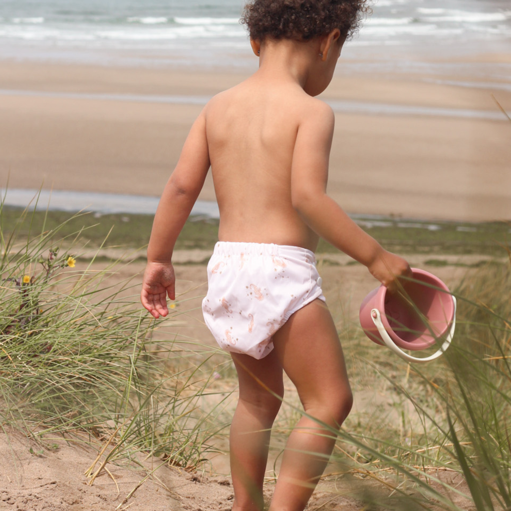 Modern Cloth Nappies One Size Baby to Toddler Reusable Swim Nappies - Seahorse Snuggles