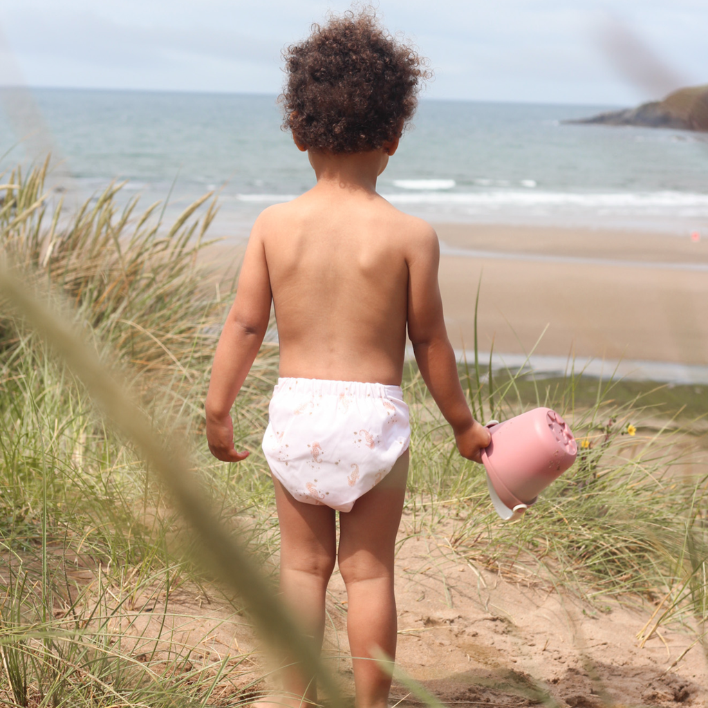 Modern Cloth Nappies One Size Baby to Toddler Reusable Swim Nappies - Seahorse Snuggles