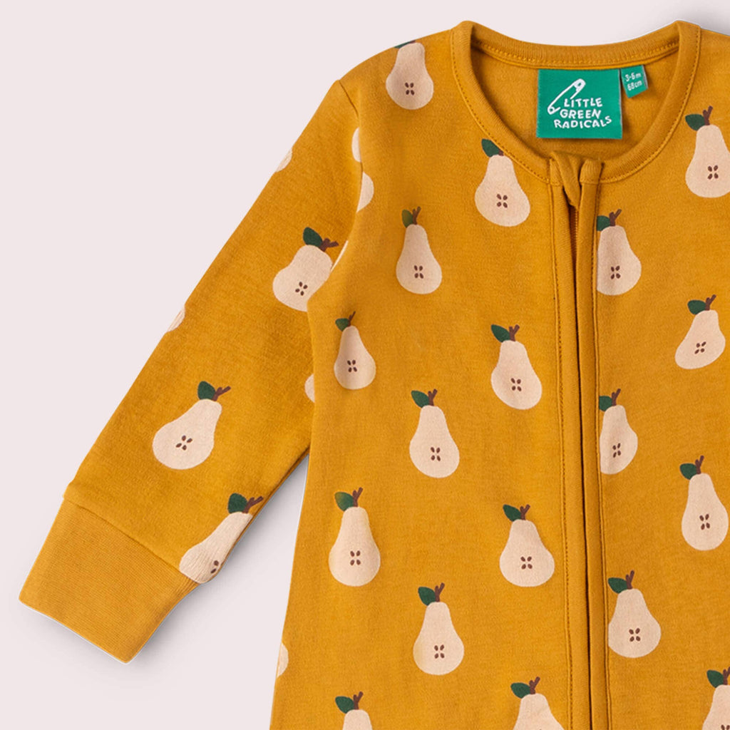 Summer Pears Zip Organic Babygrow