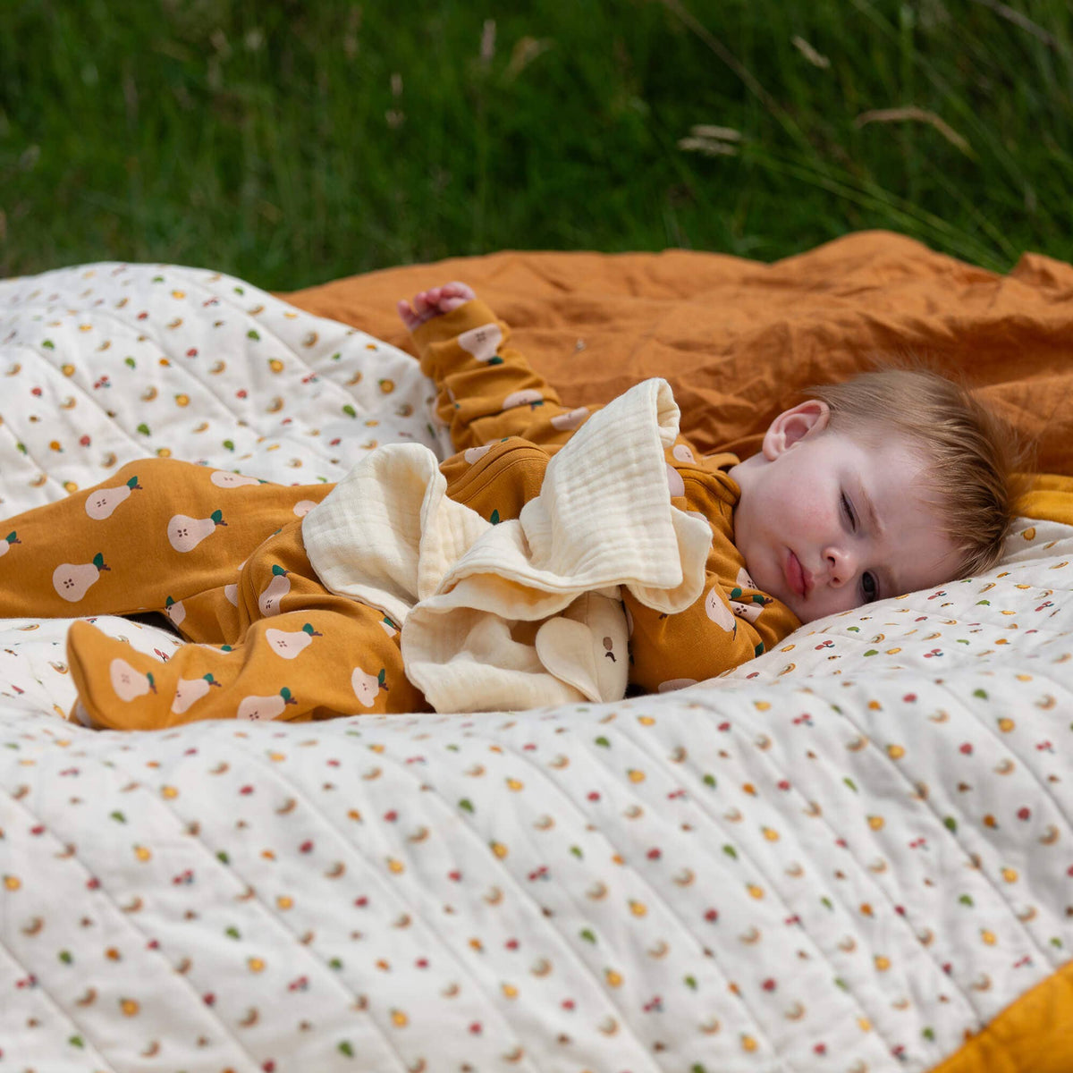 Summer Pears Zip Organic Babygrow