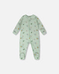 Organic Cotton Baby One-Piece Pyjama Green Koala Print