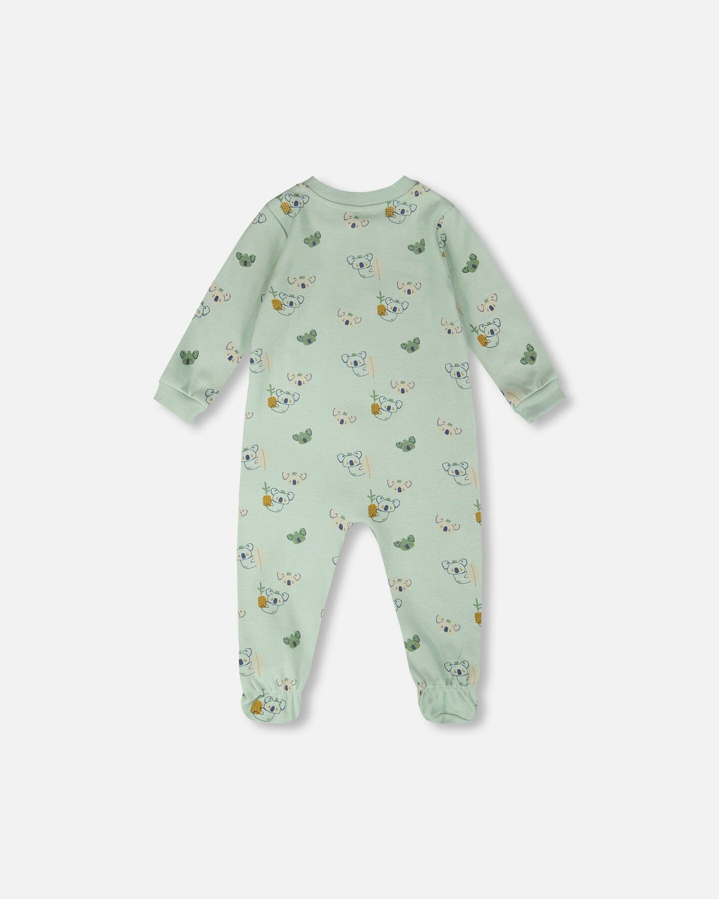 Organic Cotton Baby One-Piece Pyjama Green Koala Print