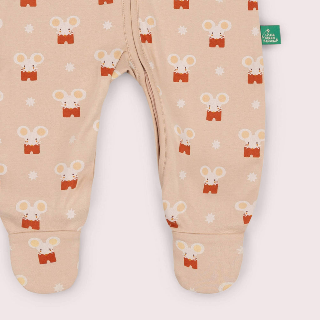 Little Mouse Zip Organic Babygrow