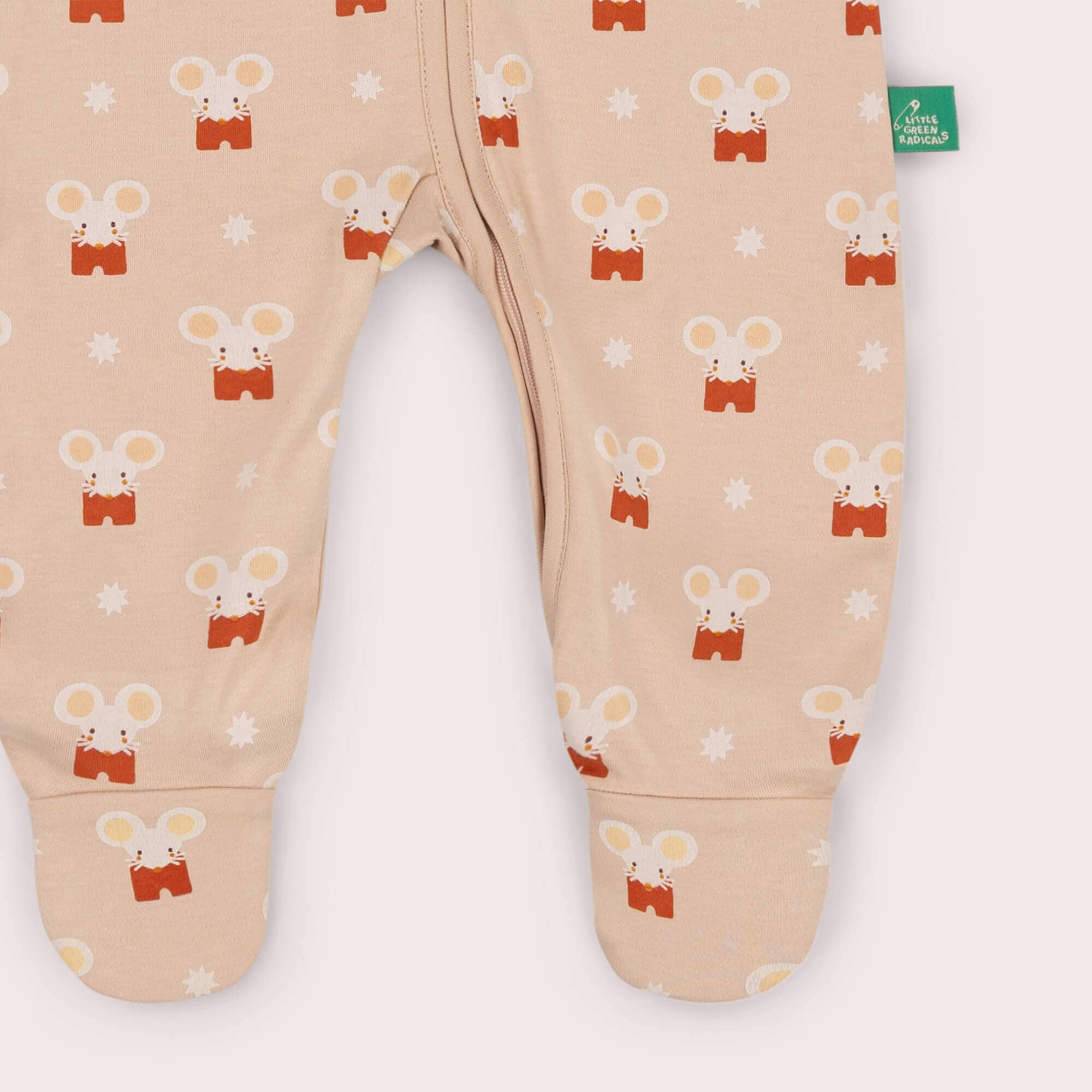 Little Mouse Zip Organic Babygrow