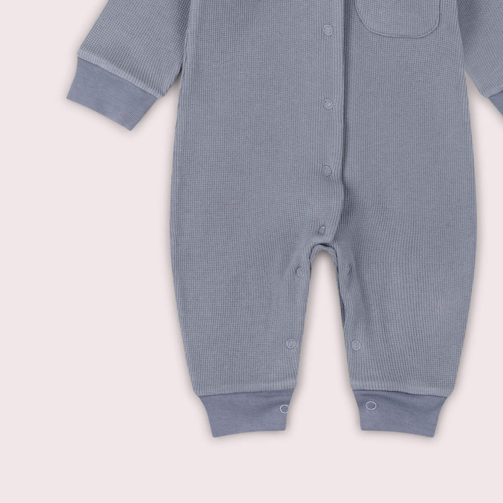 Corn Blue Organic Waffle Playsuit