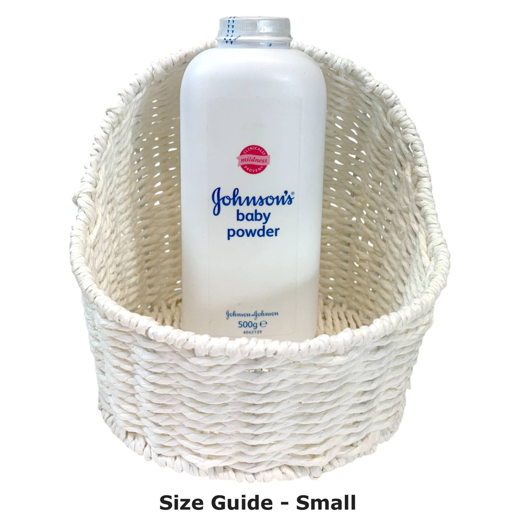 5 x White Bassinet Baskets - New baby gift hampers, storage