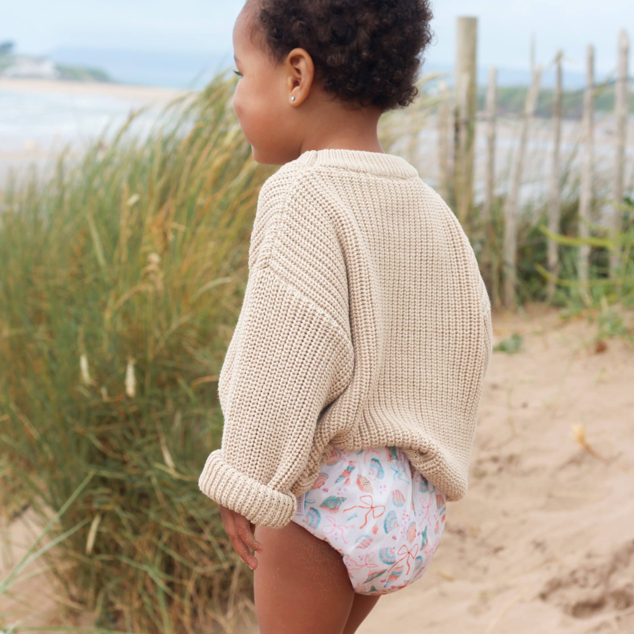 Modern Cloth Nappies One Size Baby to Toddler Reusable Swim Nappies - Seashell Belle