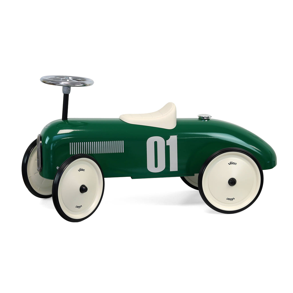 Vilal Metal British Racing Green Ride-On Car Vintage Style