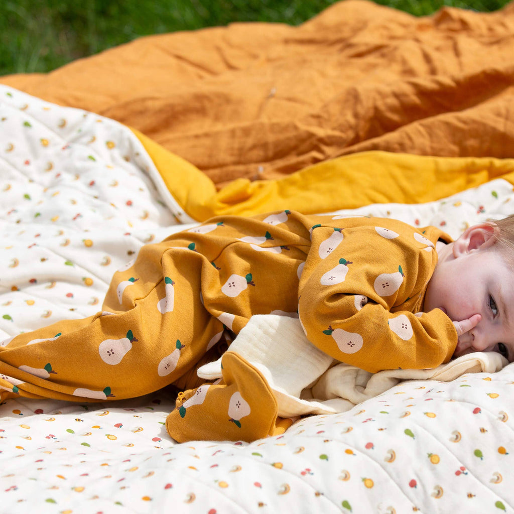Summer Pears Zip Organic Babygrow