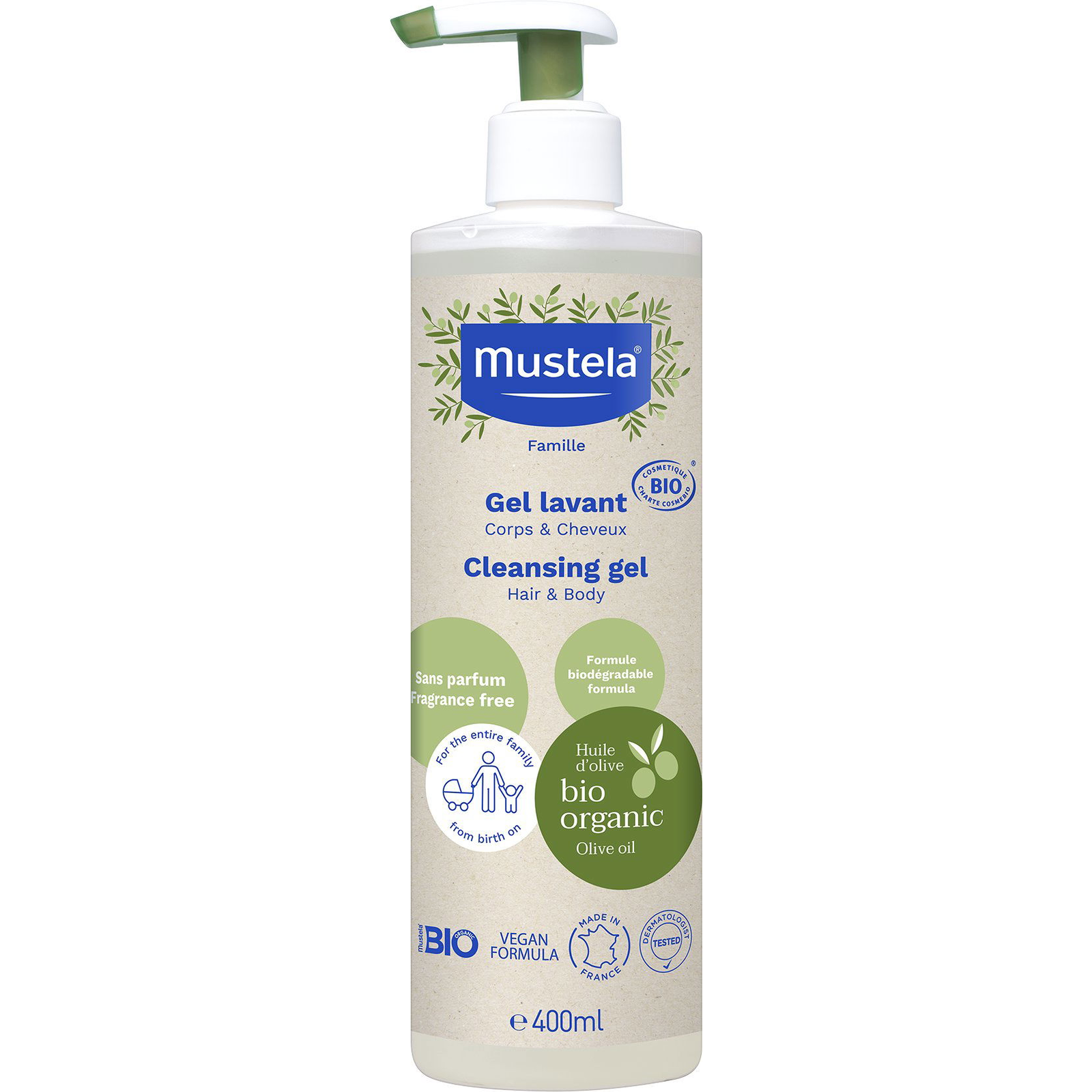 MUSTELA Testre és hajra, BIO 400 ml